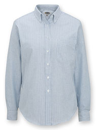 Women's Long-Sleeve Striped Oxford