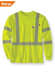 Carhartt&reg; FR High-Visibility Force Loose Fit Midweight Long-Sleeve Class 3 Pocket T-Shirt