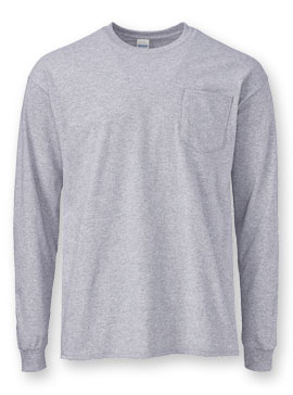 100% Ultra Cotton® or Cotton Blend Long-Sleeve T With Pocket